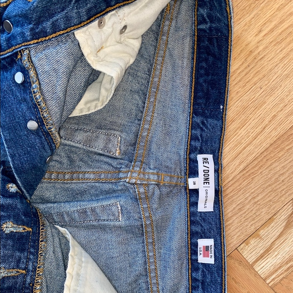 RE/done DENIM HIGH RISE ANKLE CROP